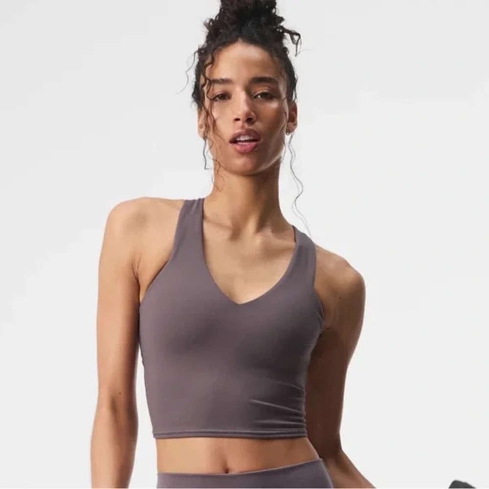 ALO Airbrushed Real Bra Tank — Raisinette, Medium